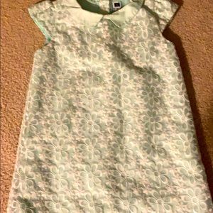Floral embroidered mint green dress